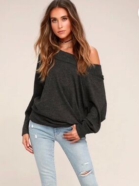 Free People We The Free Palisades Off Shoulder Thermal Dolman Sleeve Popover S